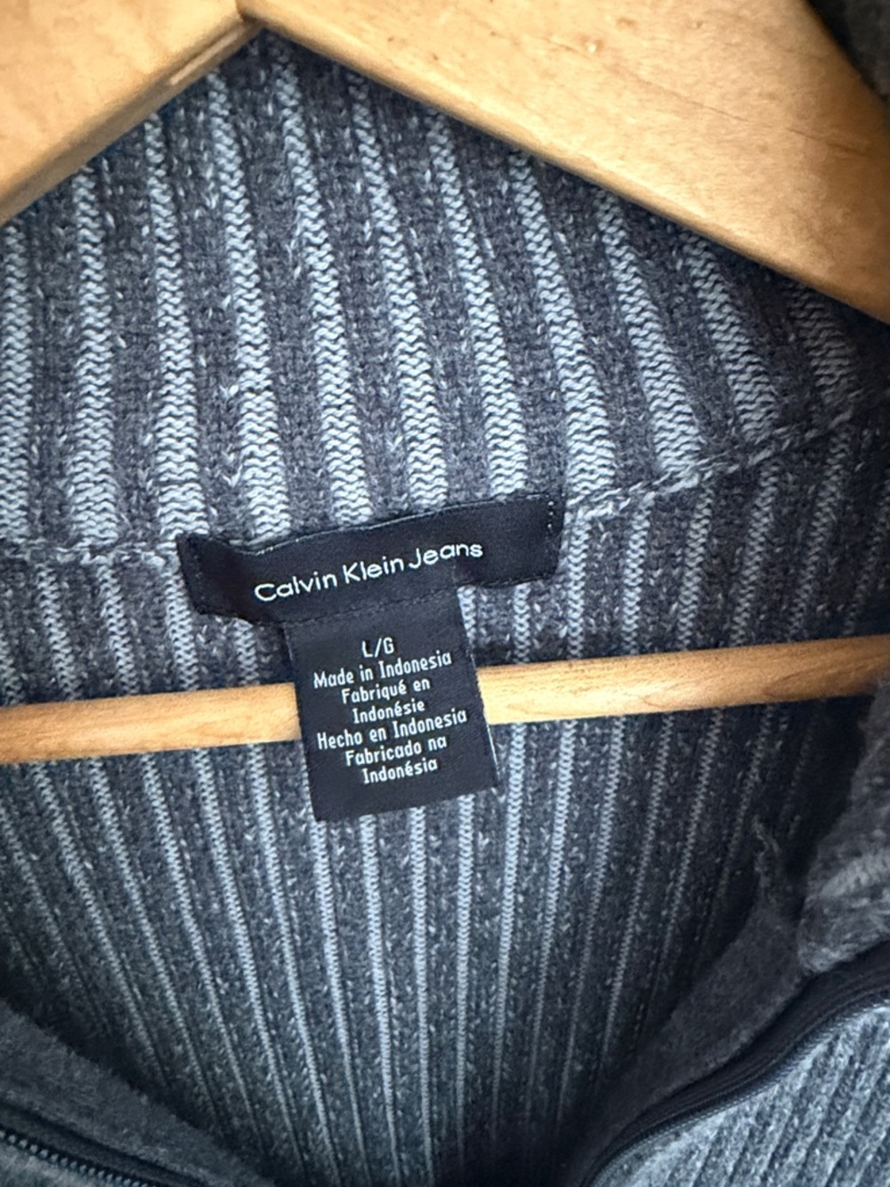 Calvin Klein Ribbed Zip-Up Sweater - Picture 2 of 5